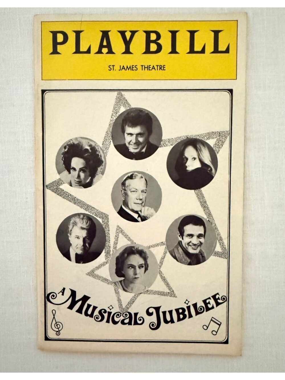 Opening Night Musical Jubilee Playbill Nov 1975 St James Theatre Lillian Gish Ra